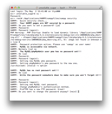 MySQLのパスワード設定