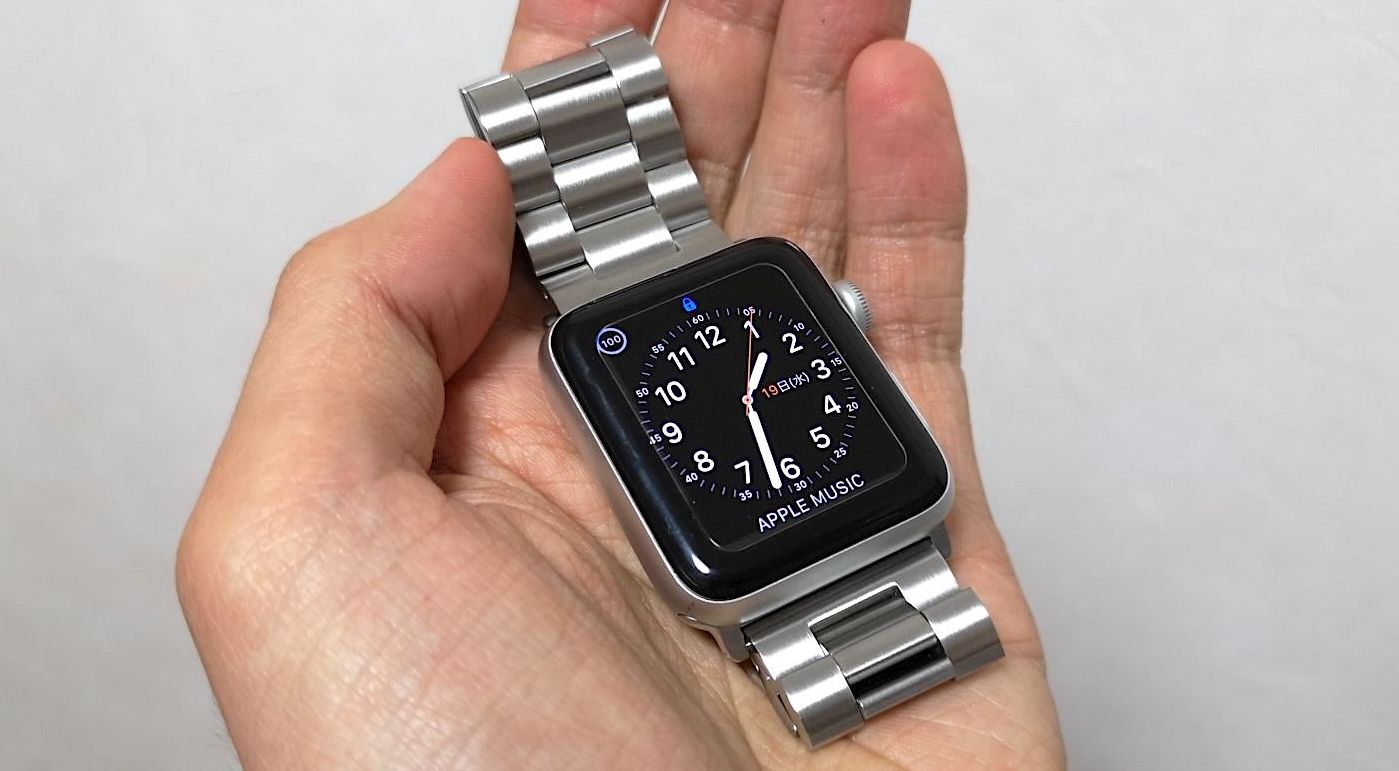 ☆B345☆ Apple Watch 一体式 高級 ステンレス ビジネス バンド